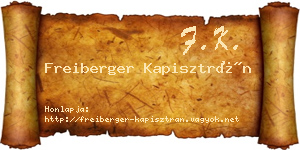 Freiberger Kapisztrán névjegykártya